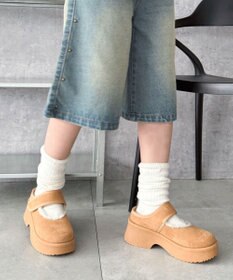 WEGO ムートンタッチメリージェーンシューズ