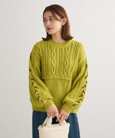 Green Parks 変形ケーブルニットプルオーバー