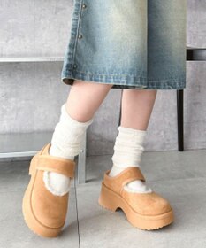 WEGO ムートンタッチメリージェーンシューズ