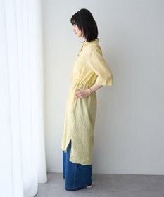 YECCA VECCA フレンチリネンドロストワンピース