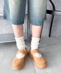 WEGO ムートンタッチメリージェーンシューズ