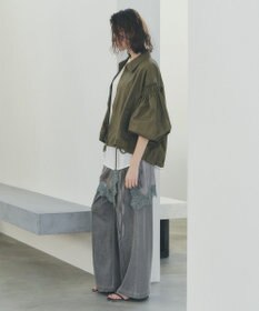 YECCA VECCA ボリュームギャザーデザインZIPブルゾン