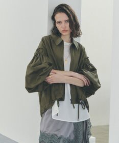 YECCA VECCA ボリュームギャザーデザインZIPブルゾン