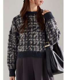 Te chichi チェックジャガードニットプルオーバー