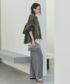 YECCA VECCA ボリュームギャザーデザインZIPブルゾン