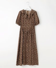 Feroux カシュクールデザイン 小花プリントワンピース