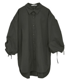 Green Parks イージーケア袖シャーリングシャツ