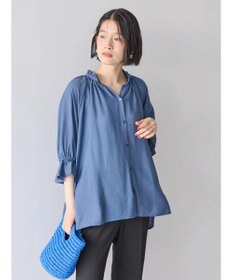 AMERICAN HOLIC 接触冷感　フリル衿５分袖ブラウス