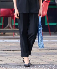 自由区 L 【洗える/セット可】ダブルクロス テーパードパンツ