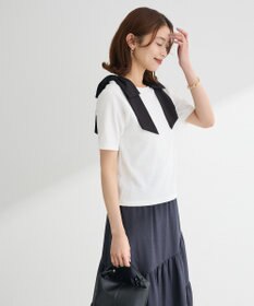 Green Parks ・ｓｗｉｎｇ　ｂｙ　ショルダーリボンリブカットソー