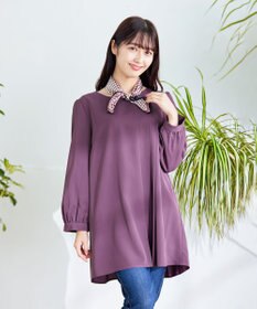 Tiaclasse 【洗える・スマート裏起毛】アシメタックチュニックブラウス