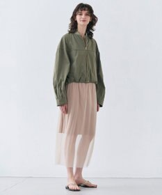 BEIGE， 【洗える】TAMARIX / ストレッチチュールIラインスカート