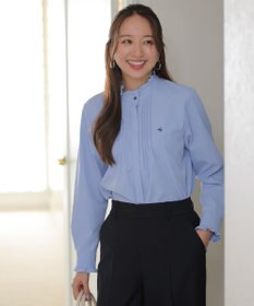 ANY SIS ピンタックフリル シャツ ライトブルー