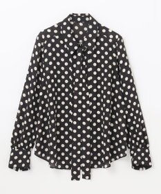 GRACE CONTINENTAL ドットプリントボウタイブラウス