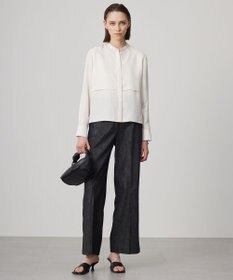 ICB 【洗える】 コットンリアクティブデニム ワイドストレートパンツ