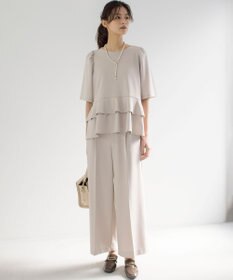 組曲 【WEB限定】ジョーゼットジャージーワイド パンツ