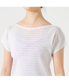 Chacott 【ノーソーイングニット】ボートネックメッシュTシャツ