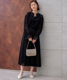 23区 【一部店舗限定/洗える】クレープドットフロッキー スカート