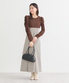 earth music&ecology リブカットソードッキングワンピース