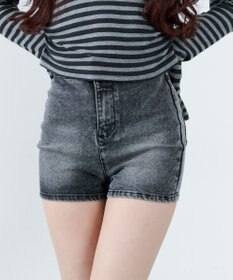 WEGO ハイウエストマイクロデニムショーツ