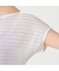 Chacott 【ノーソーイングニット】ボートネックメッシュTシャツ