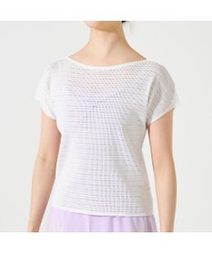 Chacott 【ノーソーイングニット】ボートネックメッシュTシャツ