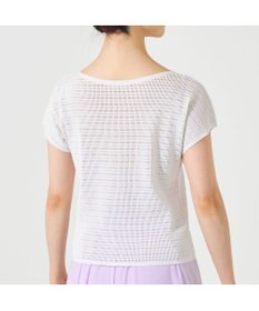 Chacott 【ノーソーイングニット】ボートネックメッシュTシャツ