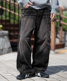 WEGO イージー3Dバレルレッグコーデュロイパンツ