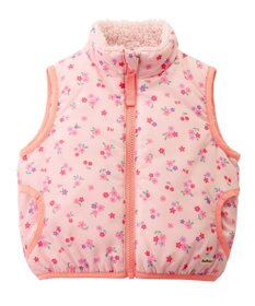 MIKI HOUSE HOT BISCUITS 【80-120cm】 裏ボアフリース リバーシブル総柄ベスト