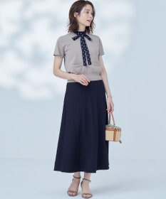 組曲 S 【洗える・6色展開】ポケット付き 半袖ニット