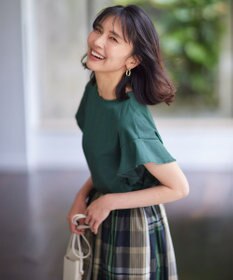 ANY 【接触冷感/UVケア/シワになりにくい】フレアスリーブ TブラウスⅡ