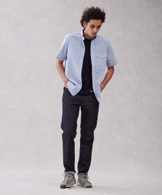 J.PRESS MEN 【クールマックス】サッカーマルチストライプ バンドカラーシャツ