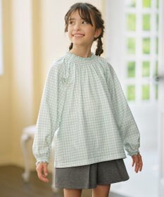 組曲 KIDS 【110-140㎝】シャーリングチェック トップス