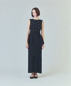 GRACE CONTINENTAL ペプラムリボンドレス