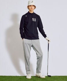 PW CIRCULUS 【裏起毛であたたか】【MEN】WAVY LOGO  裏起毛ロングスリーブモックネックT ゴルフ