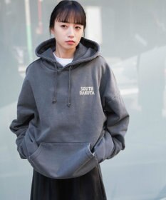 WEGO ピグメントグラフィックプルパーカー