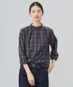 プロビスストライプチェック フリルネック カットソー / J.PRESS LADIES | ファッション通販 【公式通販】オンワード・クローゼット