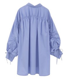 Green Parks イージーケア袖シャーリングシャツ