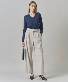 ICB L 【洗える】コンパクトファインウール Vネックニット