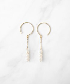 TOCCA 【WEB限定】FRILL PEARL SWING PIERCED EARRINGS K10ゴールド 淡水パールピアス