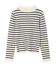 earth music&ecology レースドッキングリブニット