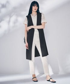 23区 L 【洗える】リネンレーヨンストレッチ テーパード パンツ