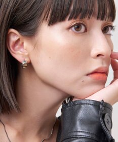 Phoebe 【金属アレルギー対応】ワンタッチワイドフープミニピアス(片耳)/サージカルステンレス シルバー