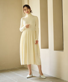 #Newans 【カシミヤ混】フィット＆フレアニットワンピース