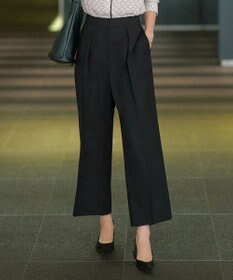 ICB 【UVカット・洗える】ウール2WAYストレッチ ワイドパンツ ブラック系