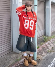 WEGO 【ユニセックス着用ITEM】ケミカルウォッシュナンバリングプルオーバー