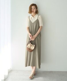 YECCA VECCA 【前後2way】レースアップキャミワンピース