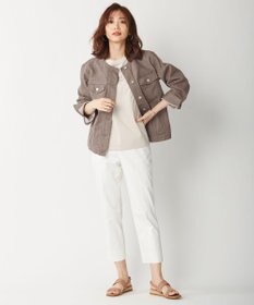 J.PRESS LADIES 【洗える】サテンストレッチ パンツ