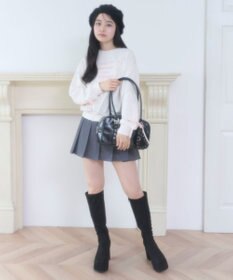 WEGO スタッズハートチャーム付きハトメボストン