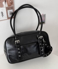 WEGO スタッズハートチャーム付きハトメボストン